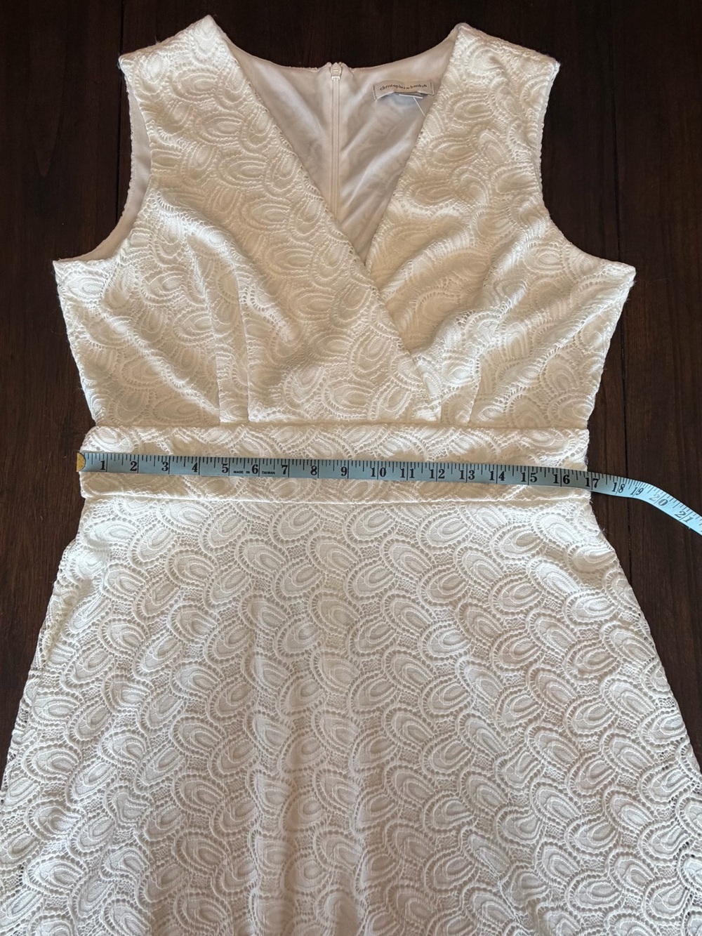 NWT Christopher & Banks Cream Lace Sleeveless Party Dress, Lined, Size 16 - Picture 14 of 16